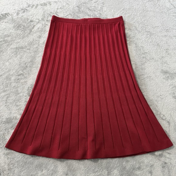 Vintage Givenchy Sport Wmn Skirt 6 Red Qiana Nylon A Line Pleated 70s Union Made - Picture 1 of 10